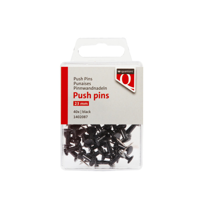 Push pins Quantore 40 stuks zwart