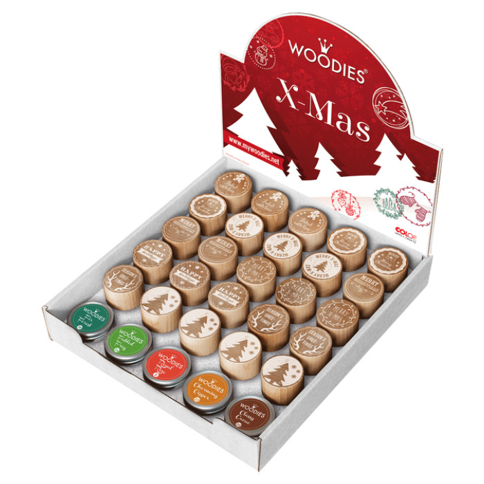 Stempels en stempelkussen Woodies Christmas