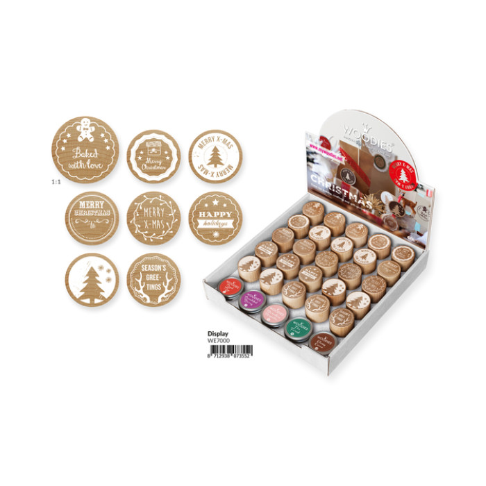 Stempels en stempelkussen Woodies Christmas