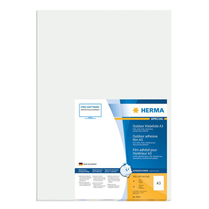 Etiket HERMA 9544 297x420mm weerbestendig wit 40stuks