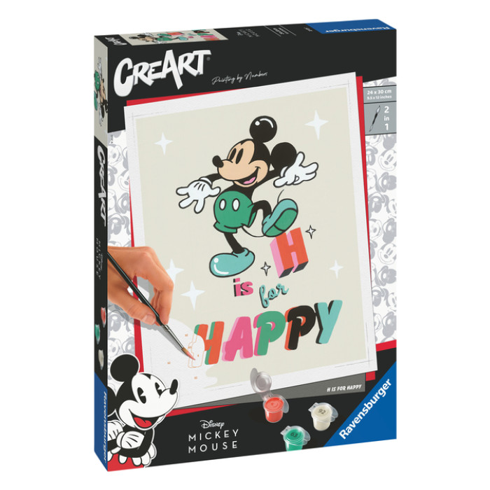 Schilderen op nummers CreArt H is voor Happy