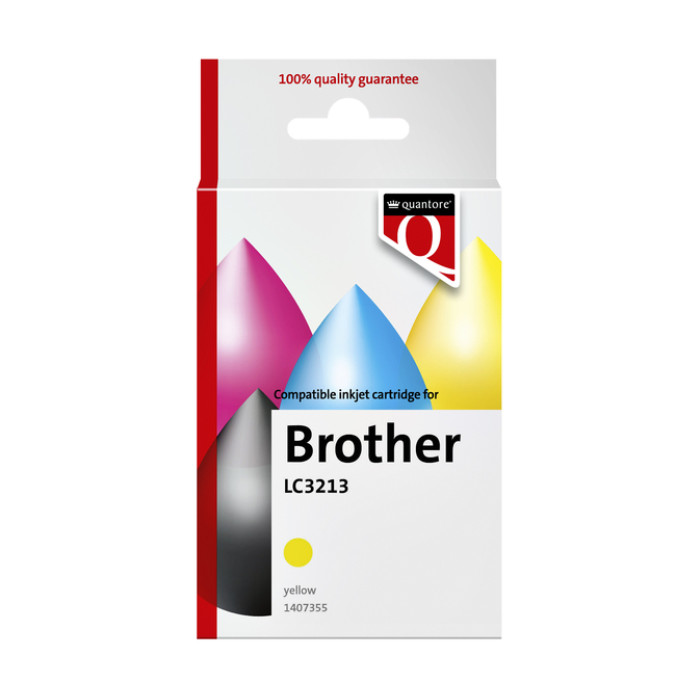 Inktcartridge Quantore alternatief tbv Brother LC3213 geel