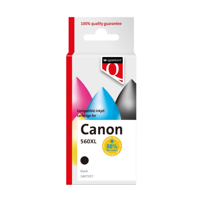 Inktcartridge Quantore alternatief tbv Canon PG560XL zwart