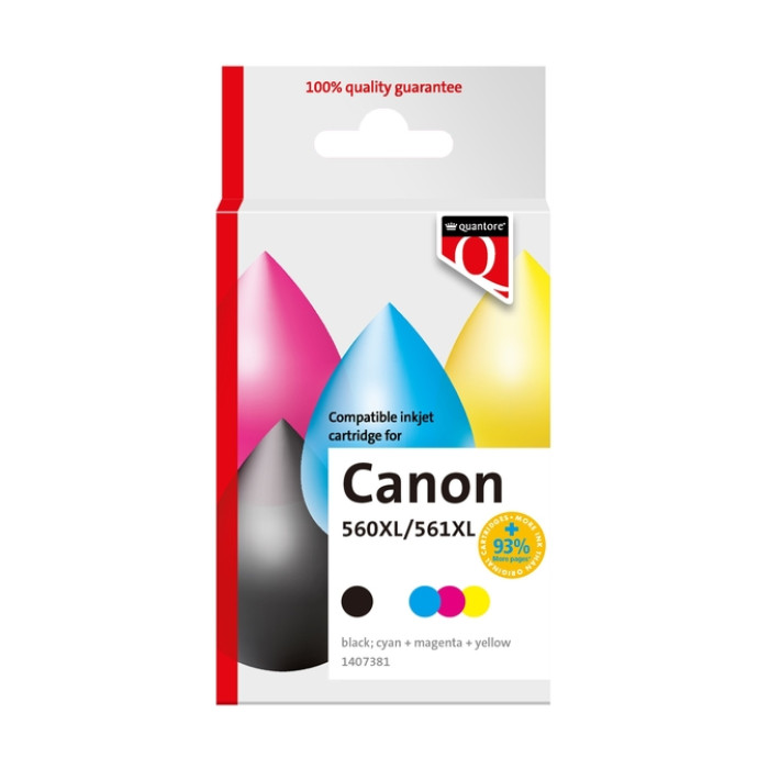 Inktcartridge Quantore alternatief tbv Canon PG560XL CL561XL zwart + kleuren