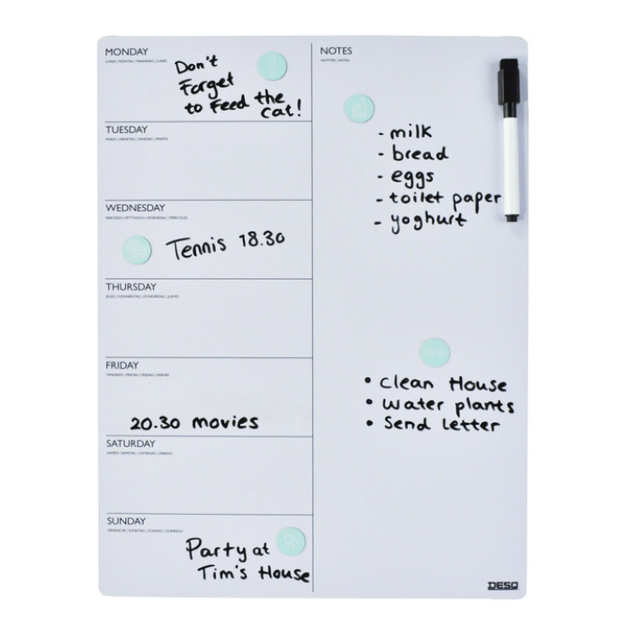 Magnetische planner Desq week 40x30cm magnetisch