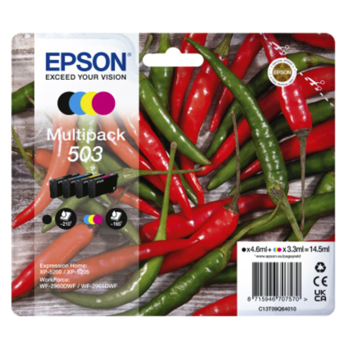 Inktcartridge Epson 503 T09Q64 zwart + 3 kleuren