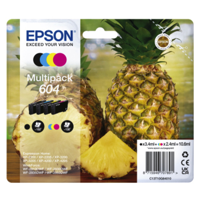 Inktcartridge Epson 604 T10G46 zwart + 3 kleuren
