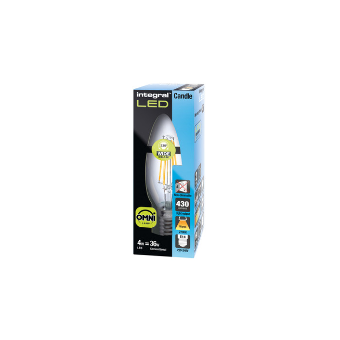 Ledlamp Integral E14 2700K warm wit 4W 470lumen