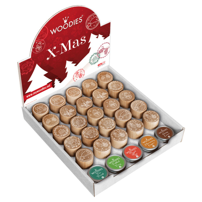 Stempels en stempelkussen Woodies Christmas afbeelding