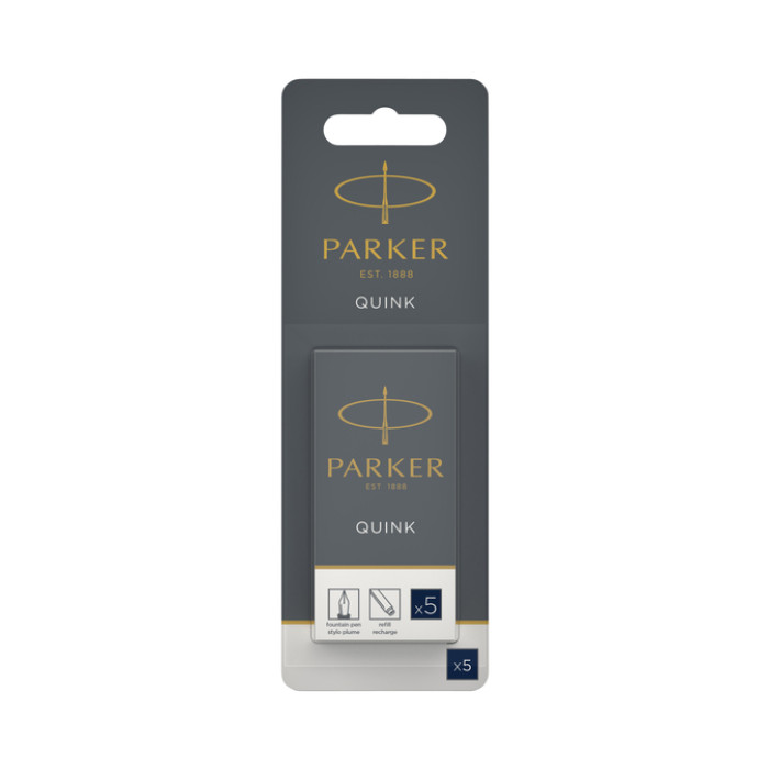 Inktpatroon Parker Quink blauwzwart blister à 5 stuks