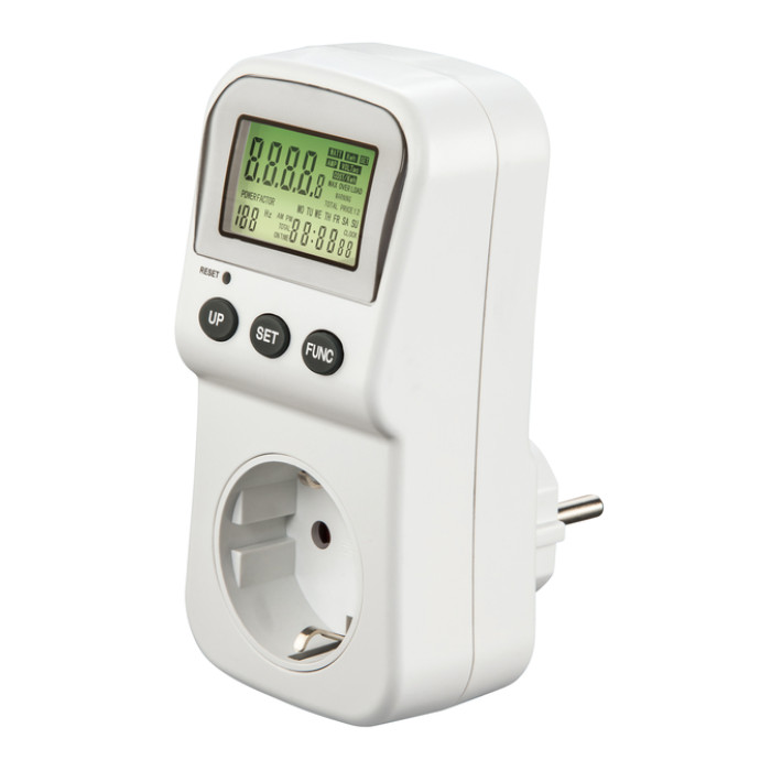 Energiekostenmeter Hama digitaal voor in stopcontact met lcd display,
