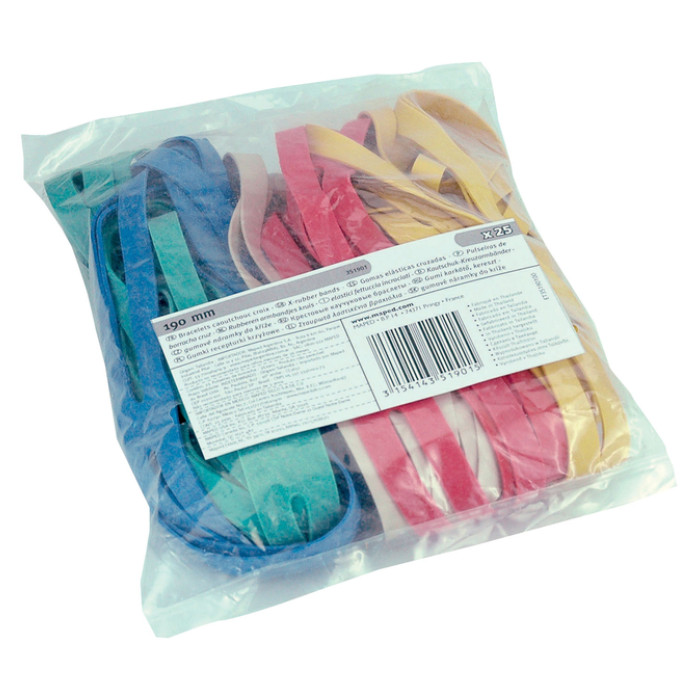 X-elastiek Maped 190mm assorti kleuren 25 stuks