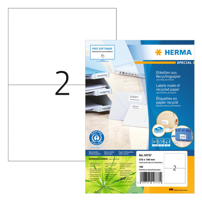 Etiket HERMA recycling 10737 210x148mm 160stuks wit