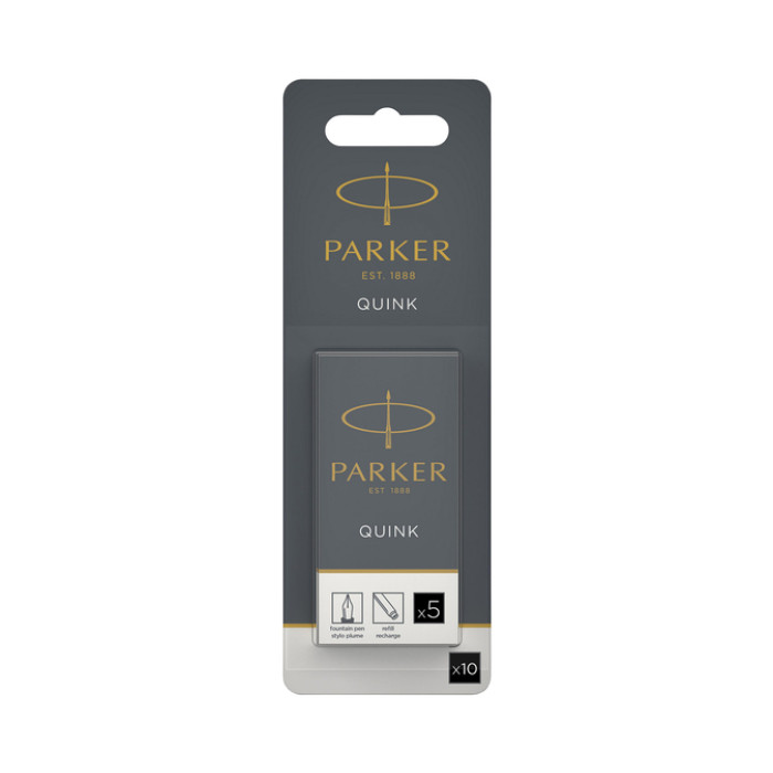 Inktpatroon Parker Quink zwart blister à 10 stuks