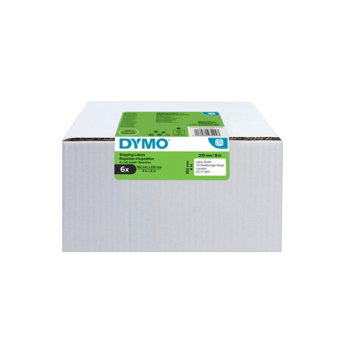 Etiket Dymo LabelWriter 5XL verzendlabel 102x210mm 6 rollen á 140 stuks wit