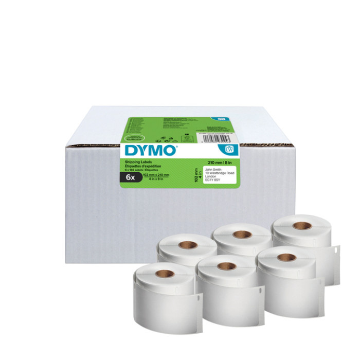 Etiket Dymo LabelWriter 5XL verzendlabel 102x210mm 6 rollen á 140 stuks wit