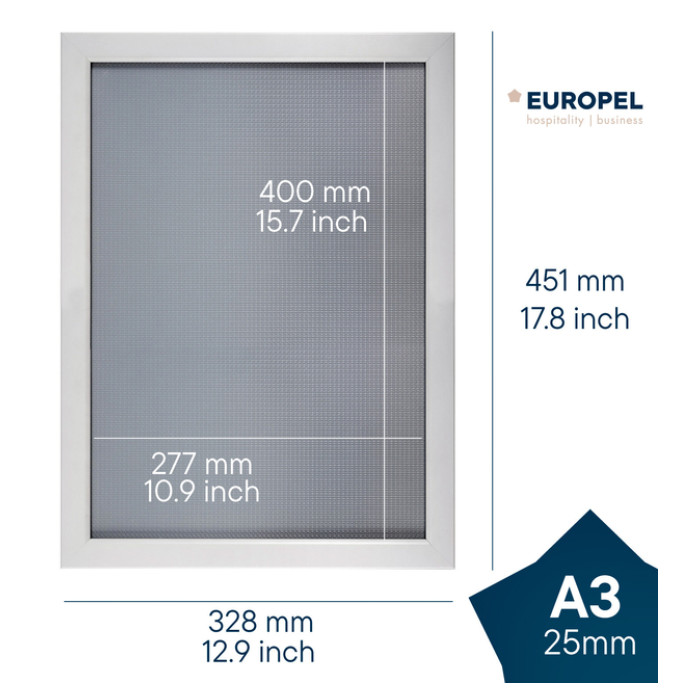 Kliklijst Europel A3 25mm mat wit