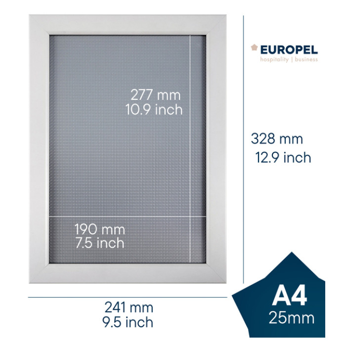 Kliklijst Europel A4 25mm mat wit