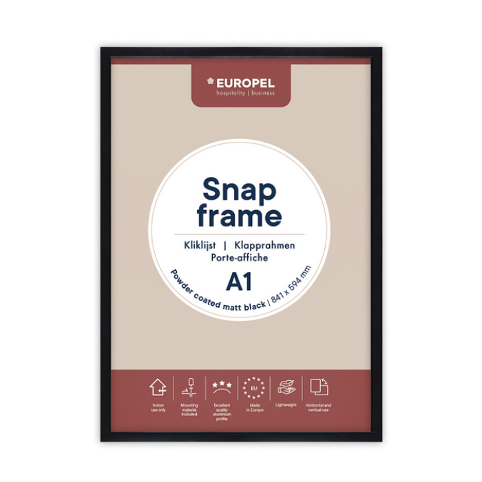 Kliklijst Europel A1 25mm mat zwart