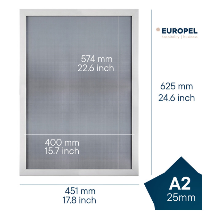Kliklijst Europel A2 25mm mat wit