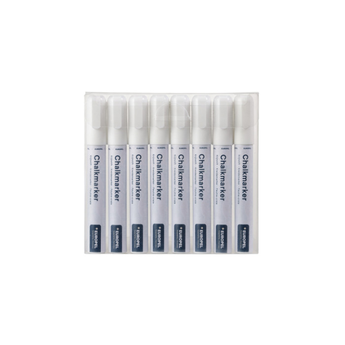 Krijtstift Europel 6mm wit etui 8 stuks