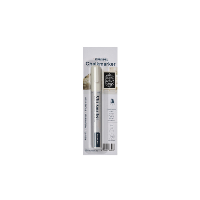Krijtstift Europel 6mm wit blister 1 stuk