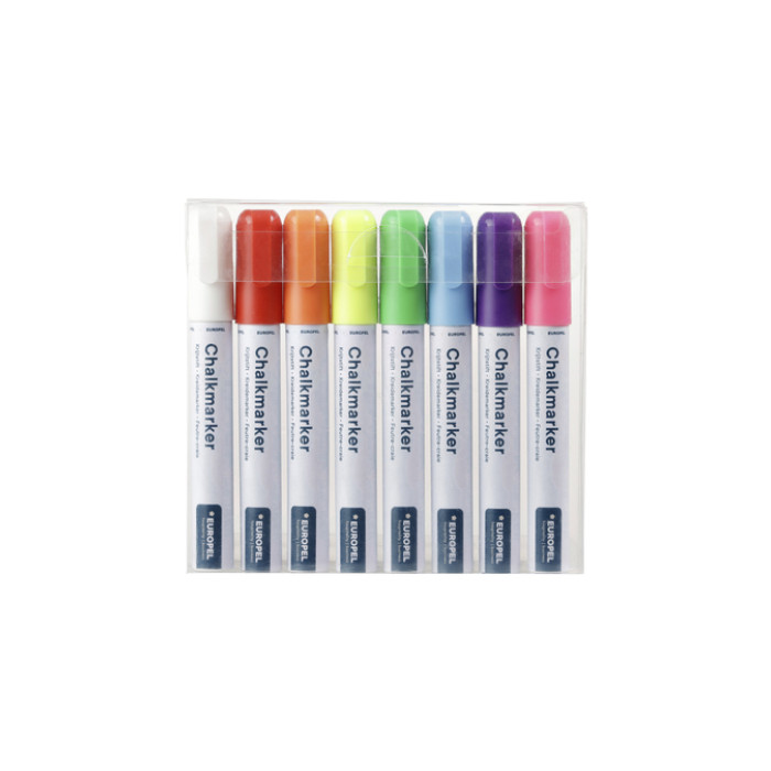 Krijtstift Europel 6mm assorti etui 8 stuks