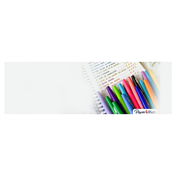 Fineliner Paper Mate Flair retro medium assorti blister à 16 stuks