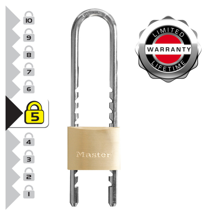 Hangslot MasterLock verstelbaar messing 50mm