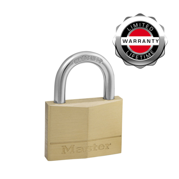 Hangslot MasterLock 4 gelijksluitend messing 50mm 4 stuks