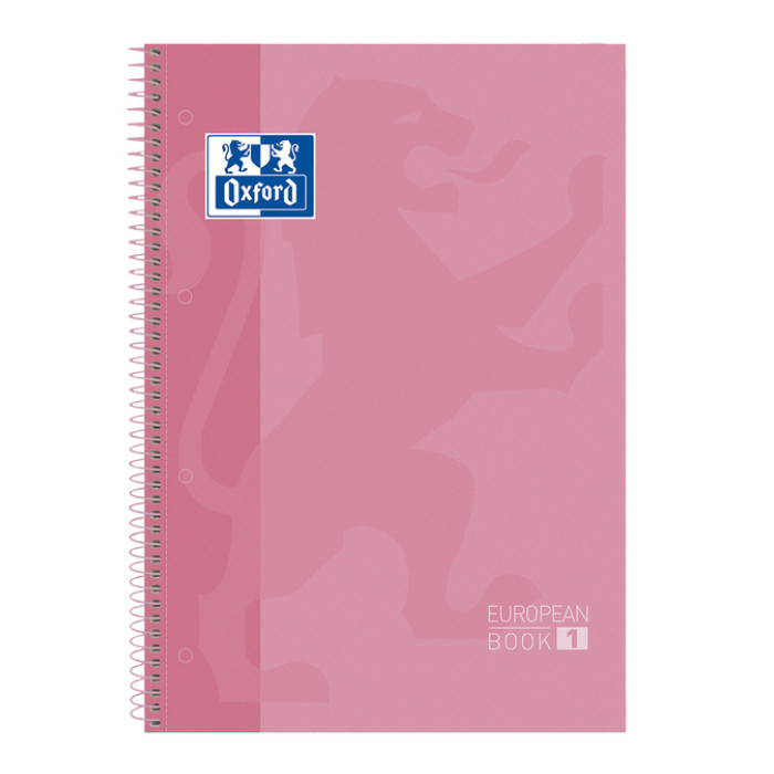 Notitieboek Oxford Classic Europeanbook A4+ 4-gaats lijn 80vel roze