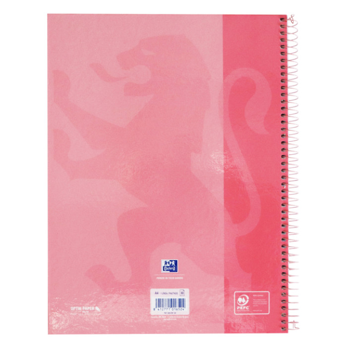 Notitieboek Oxford Classic Europeanbook A4+ 4-gaats lijn 80vel roze