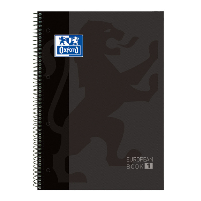 Notitieboek Oxford Classic Europeanbook A4+ 4-gaats ruit 5x5mm 80vel zwart