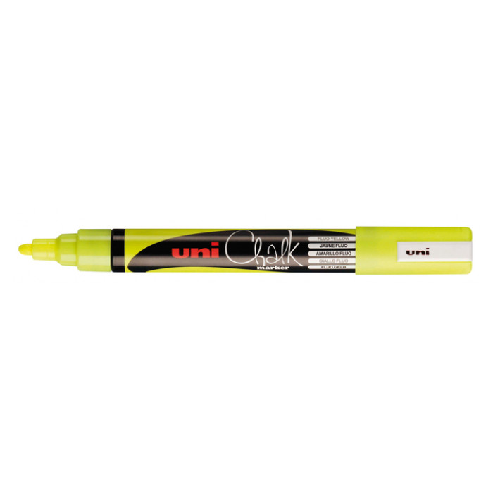 Krijtstift Uni-ball chalk rond 1.8-2.5mm fluor geel