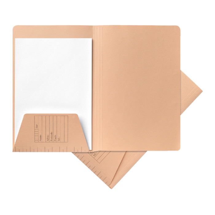 Dossiermap Djois A4 1 klep 250gr chamois