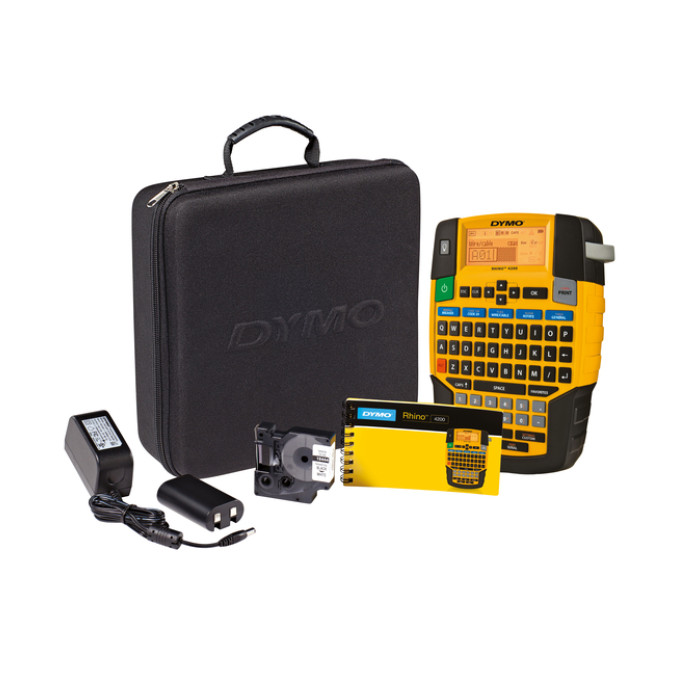 Labelprinter Dymo Rhino 4200 industrieel azerty 19mm geel in koffer