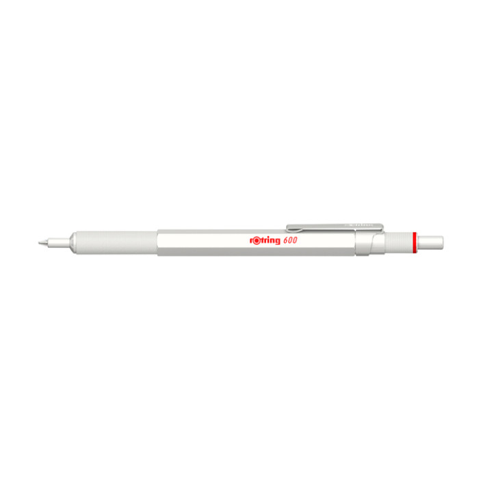 Balpen rOtring 600 parelmoer medium wit