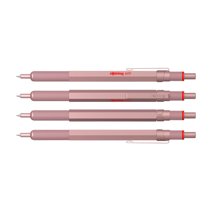 Balpen rOtring 600 medium rosé goud