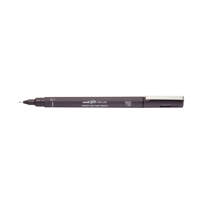 Fineliner Uni-ball Pin 0.1mm donkergrijs