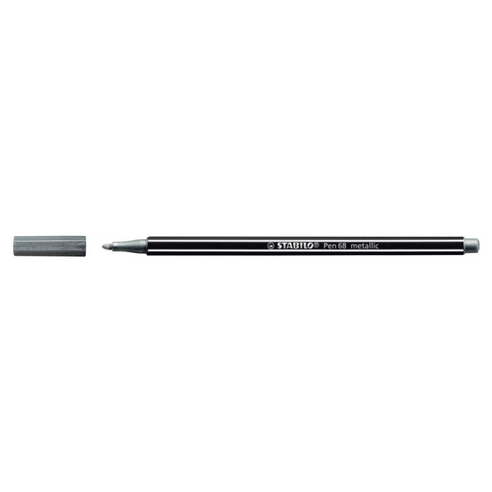 Viltstift STABILO Pen 68/805 medium metallic zilver
