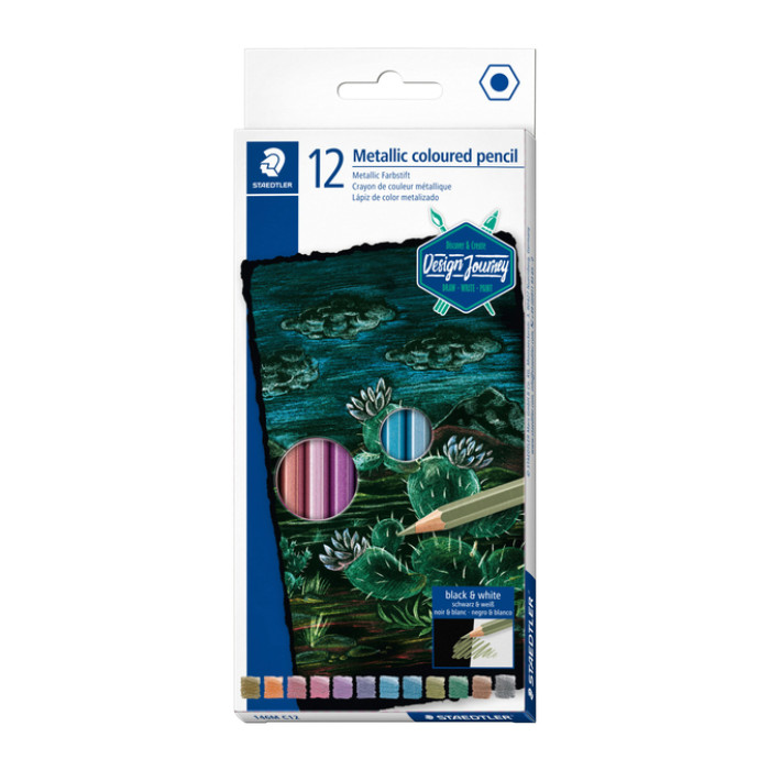 Kleurpotlood Staedtler metallic set à 12 kleuren
