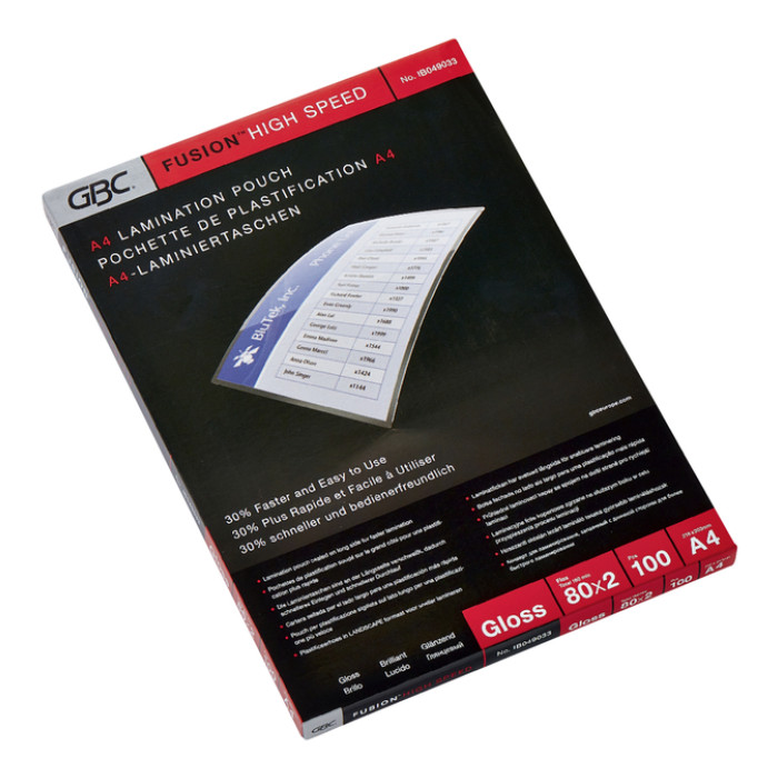 Lamineerhoes GBC A4 highspeed 2x80micron 100 stuks