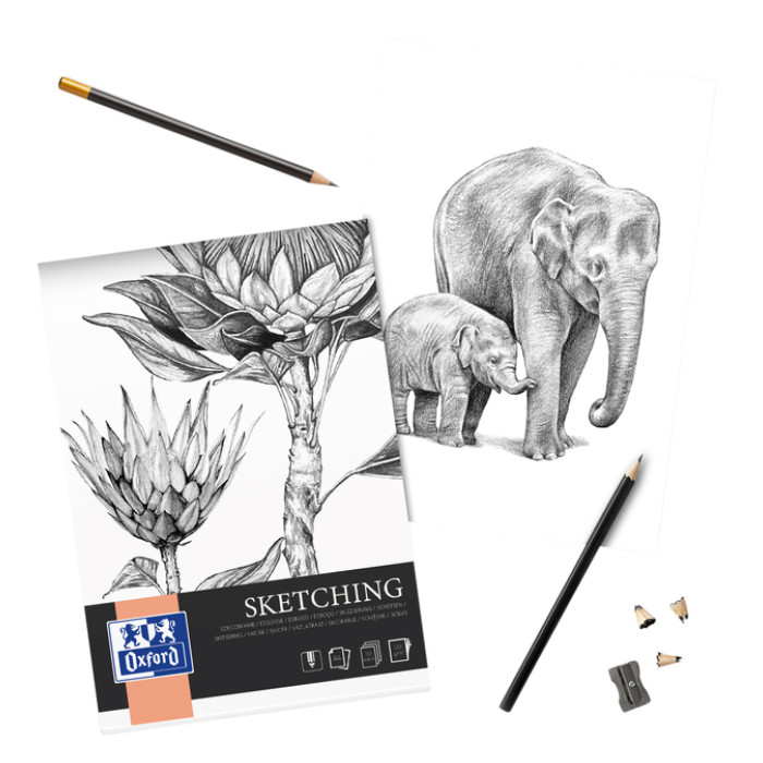 Tekenblok Oxford Sketching A4 50 vel 120 gram