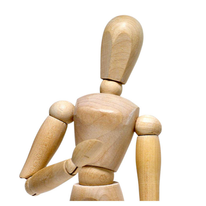 Ledenpop vrouw 30 cm ongelakt