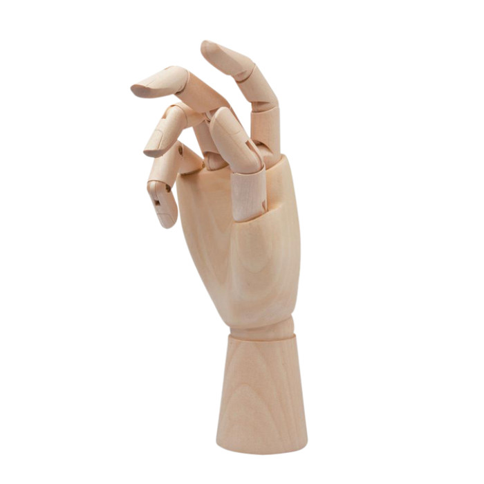 Ledenhand Conda rechts vrouw 25 cm naturel hout