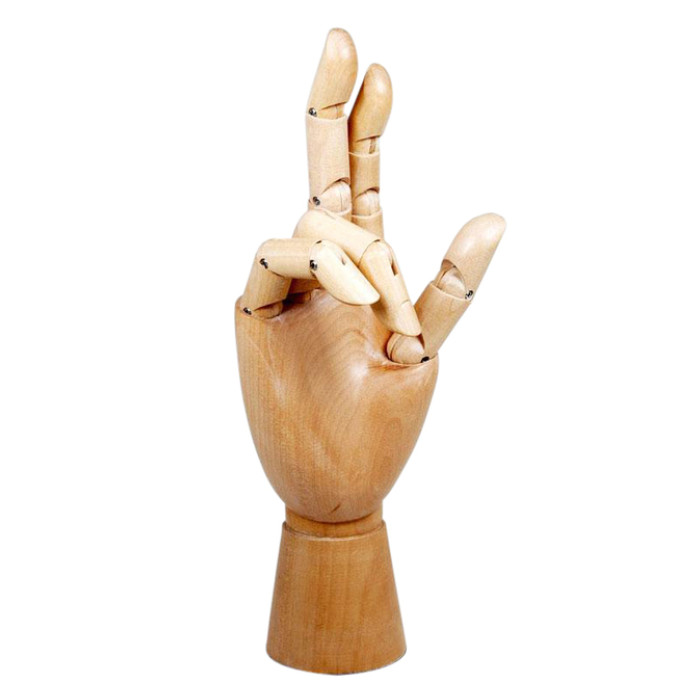 Ledenhand Conda rechts man 30 cm naturel hout