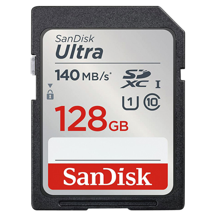 Geheugenkaart Sandisk SDXC Ultra 128GB (140mb/s C10 UHS-I)