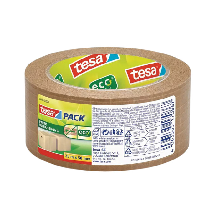 Verpakkingstape Tesa 56000 Eco papier ultra strong 50mmx25m