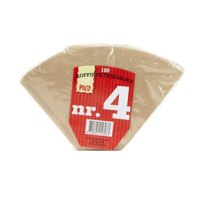 Koffiefilter Paco bruin nummer 4 100 stuks