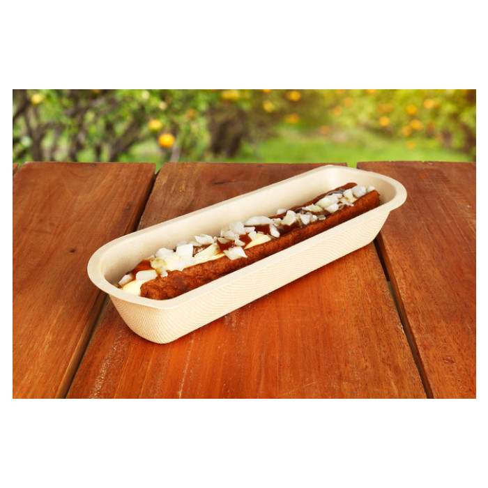 Snackbakje IEZZY A16 suikerriet PFAS-vrij 210x71x33mm 50 stuks